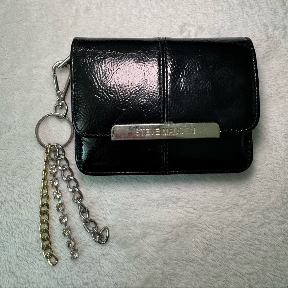 Vintage Steve Madden Black Wallet with Cute Bag Charms